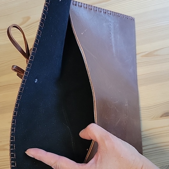 Leather Crochet Store Brown Leather Clutch - Picture 4 of 7